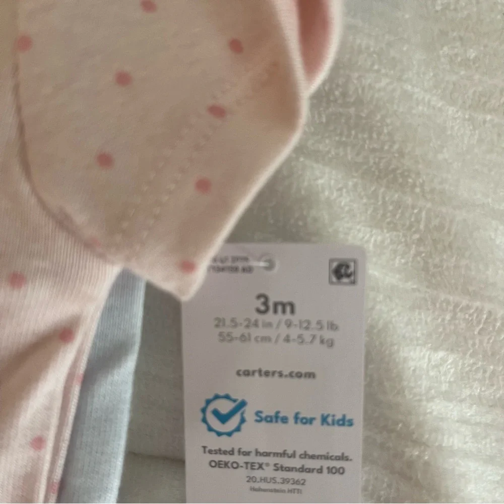 Carters baby girl 3 month bodysuits onesies NEW pink blue green animals